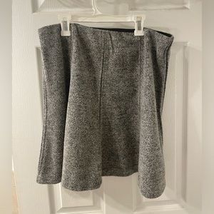 Gray wool A-line skirt